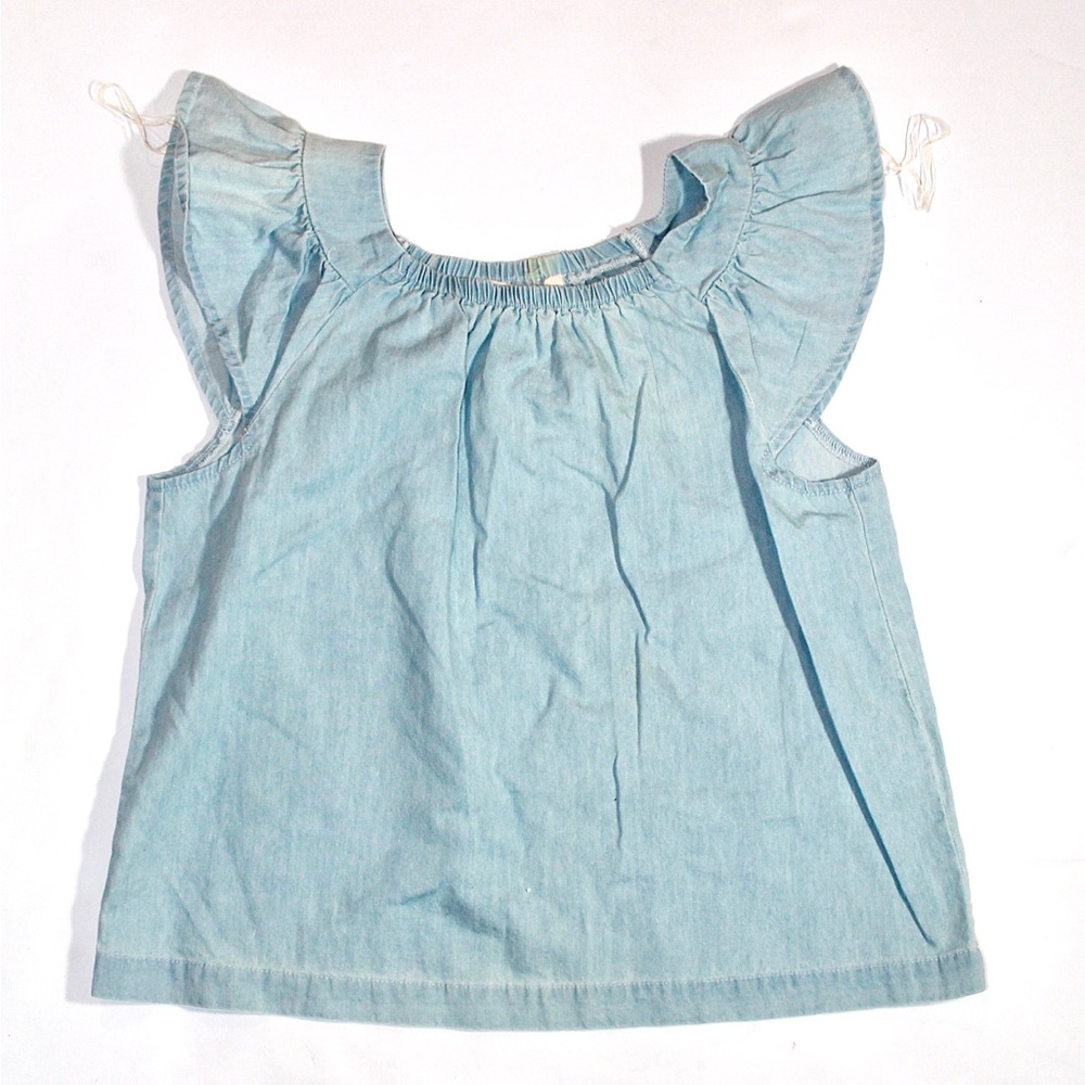 Copper Key Light Blue Girls' Flutter Sleeve Top